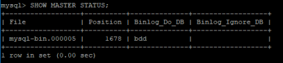 MySQL show master config