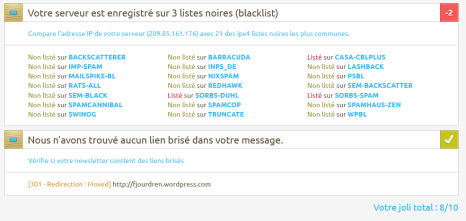 Mail-tester result: Blacklists Mail-tester result: Blacklists